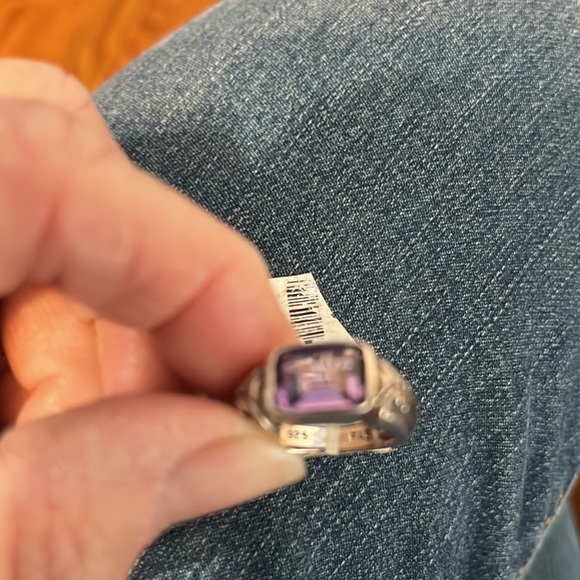 New Sterling Silver purple stone ring, signed by designer FAS, I don’t know size - Picture 4 of 6